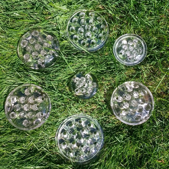 Accents 7 Glass Flower Frogs Paperweights Or Pen Holders Poshmark